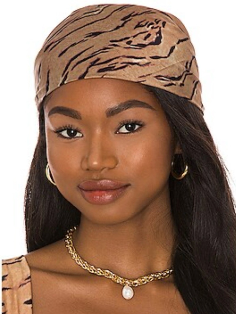 WEWOREWHAT BANDANA TIGER PRINT TAN